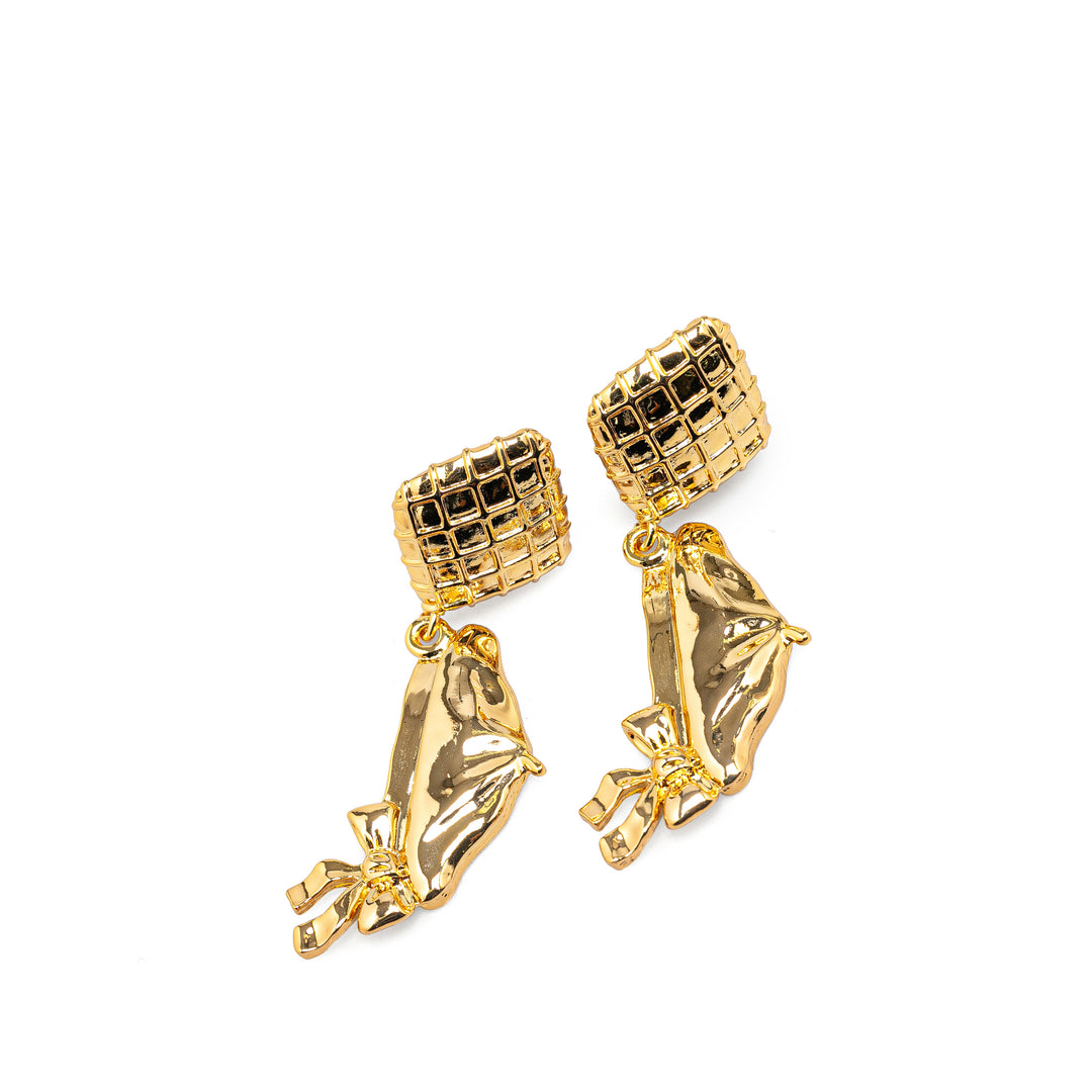 Gold Plated Hat Clip on Earrings Gold - Gaby Paris