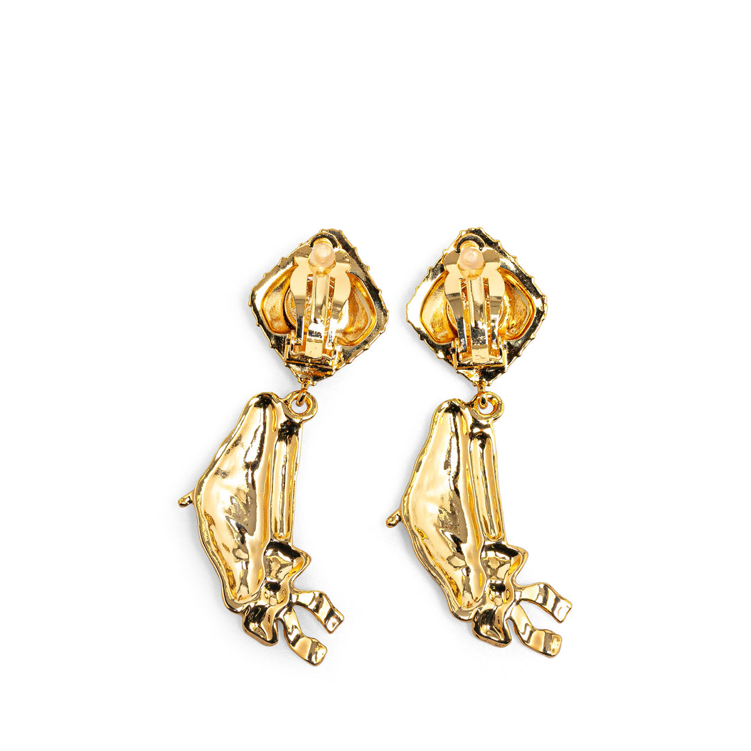 Gold Plated Hat Clip on Earrings Gold - Gaby Paris