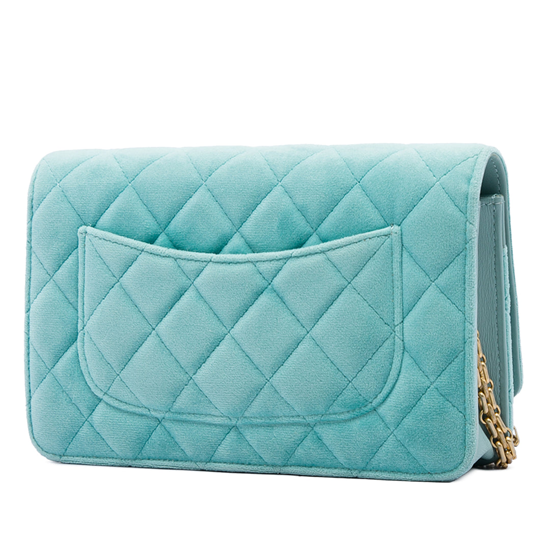 Matelassé Reissue 2.55 Wallet on Chain Bleu