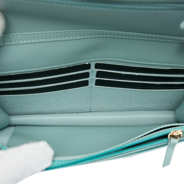 Matelassé Reissue 2.55 Wallet on Chain Bleu