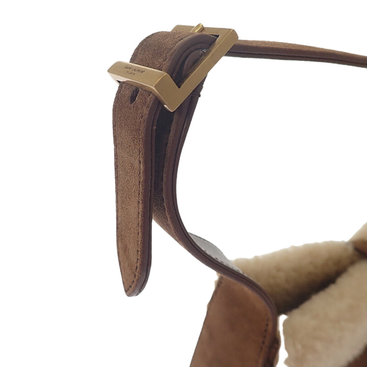 Saint Laurent Shearling à finitions Le 5 a 7 Marron – vue 12 – GABY PARIS