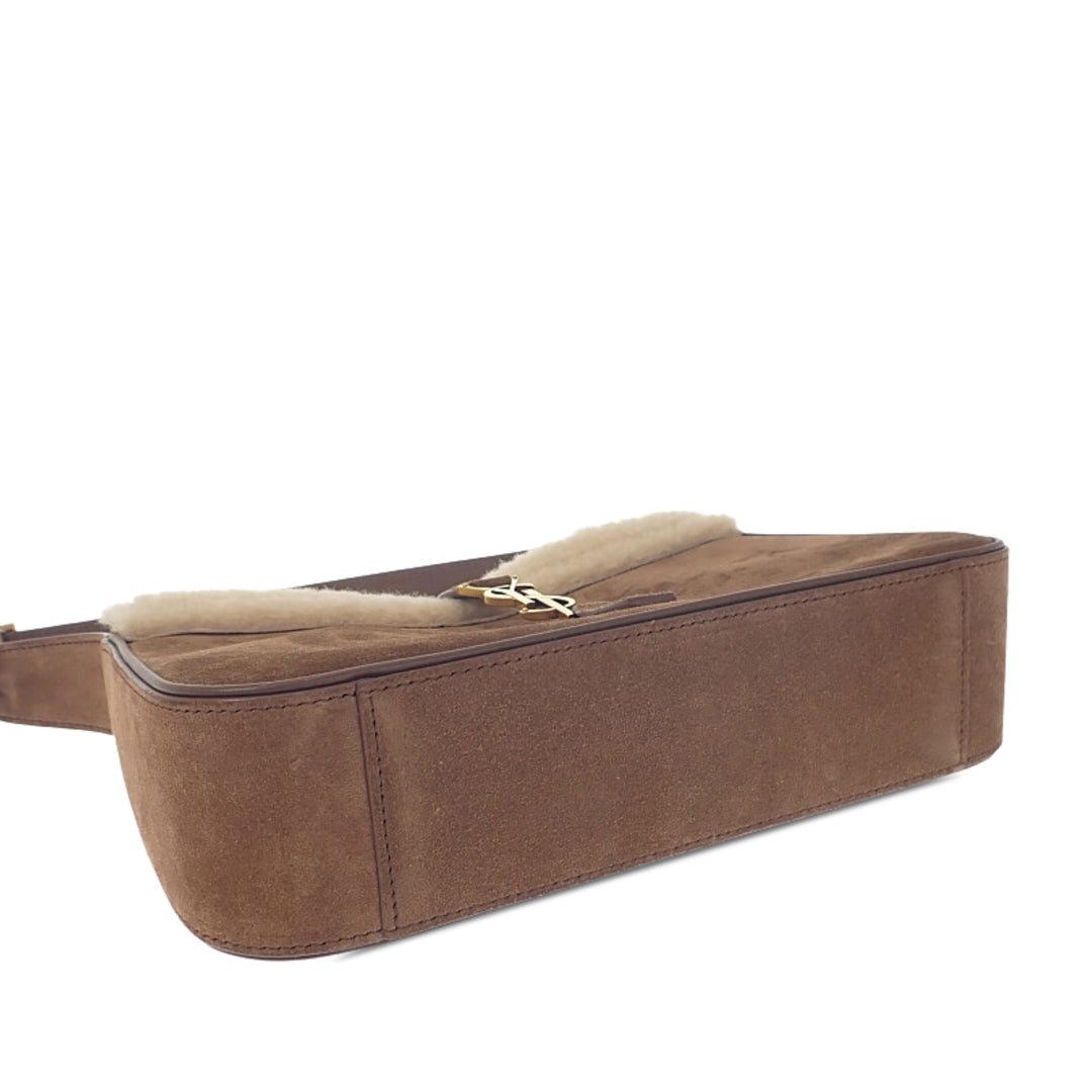 Saint Laurent Shearling à finitions Le 5 a 7 Marron – vue 3 – GABY PARIS