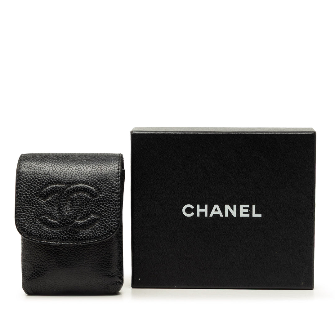 CC Cigarette Étui Cuir caviar Noir