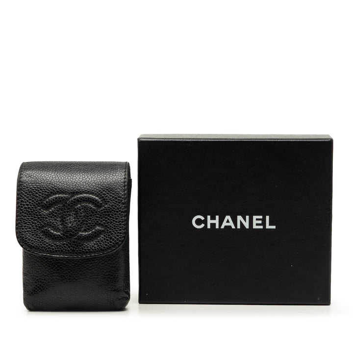 CC Cigarette Étui Cuir caviar Noir