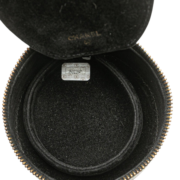 Chanel Caviar Round Travel Jewelry Étui Noir