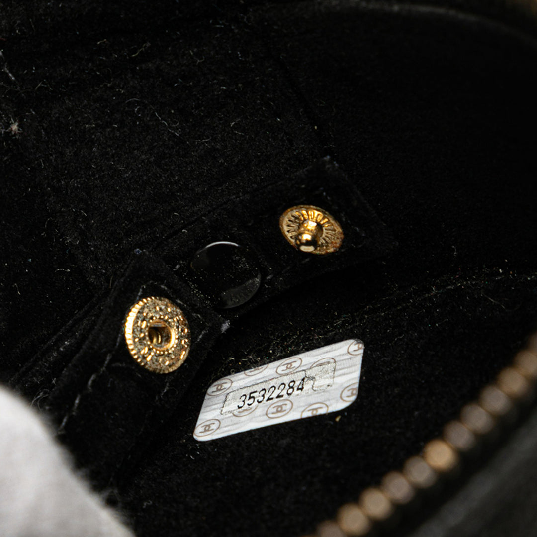 Chanel Caviar Round Travel Jewelry Étui Noir