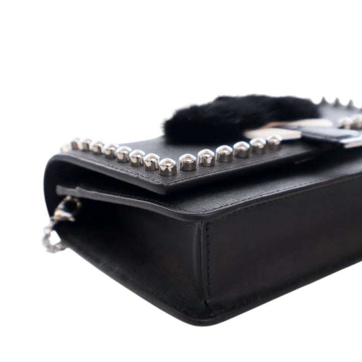 Fendi Studded Cuir Karlito Wallet on Chain Noir