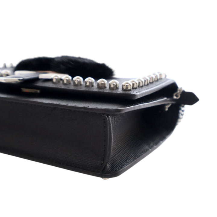 Fendi Studded Cuir Karlito Wallet on Chain Noir