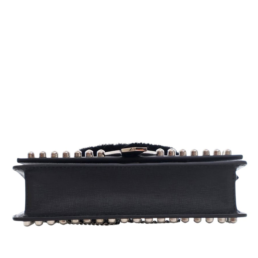 Fendi Studded Cuir Karlito Wallet on Chain Noir