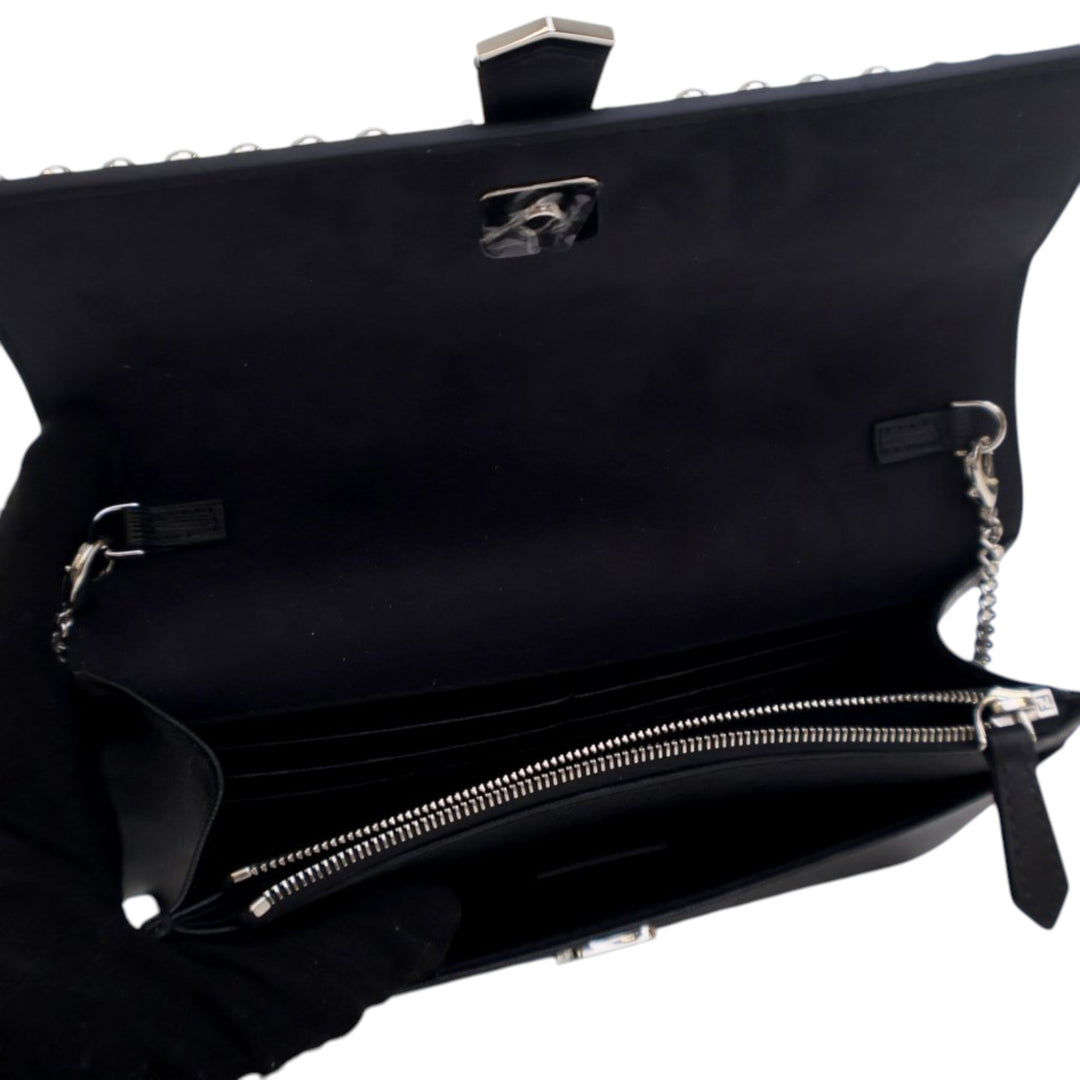 Fendi Studded Cuir Karlito Wallet on Chain Noir