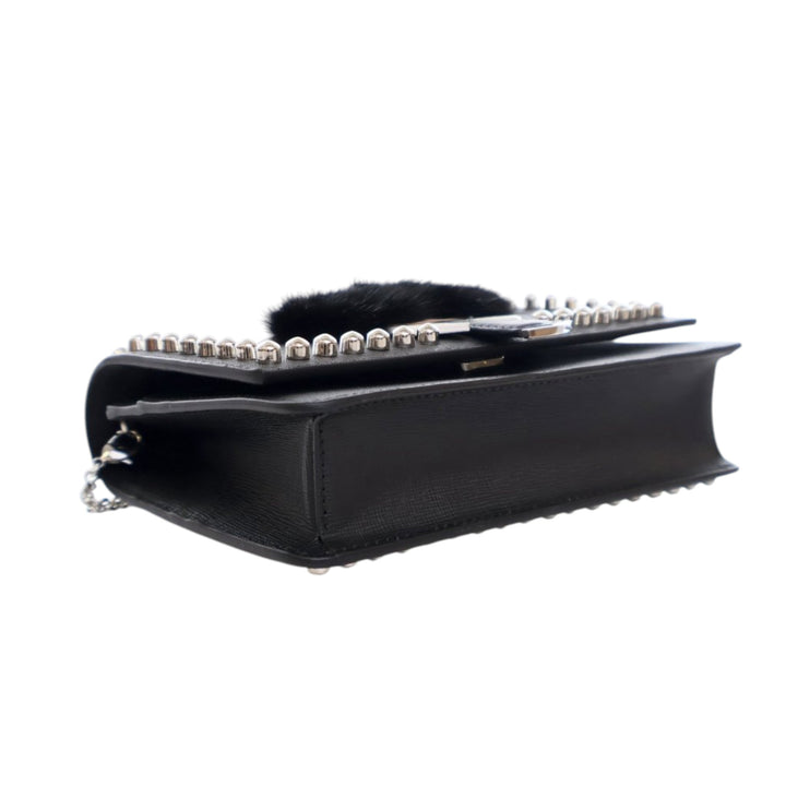 Fendi Studded Cuir Karlito Wallet on Chain Noir