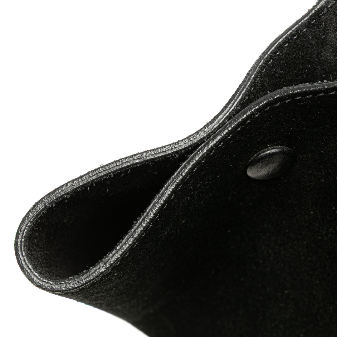 Medium Bicolor Leather Trapeze Satchel Black - Gaby Paris