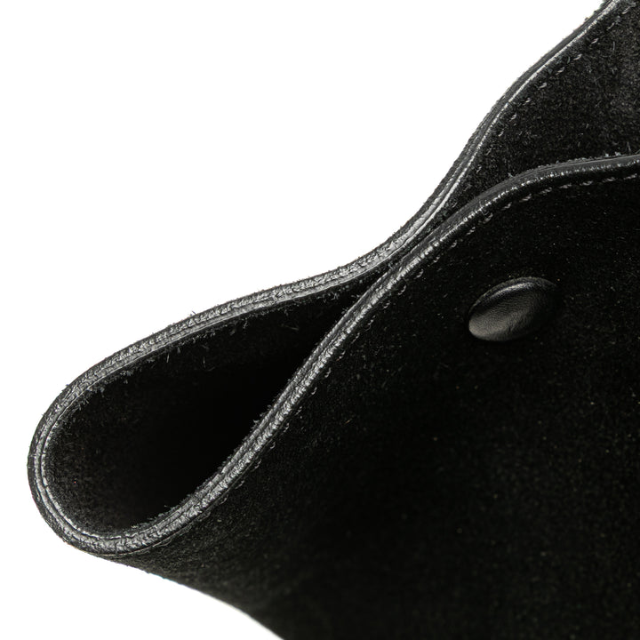 Medium Bicolor Leather Trapeze Satchel Black - Gaby Paris