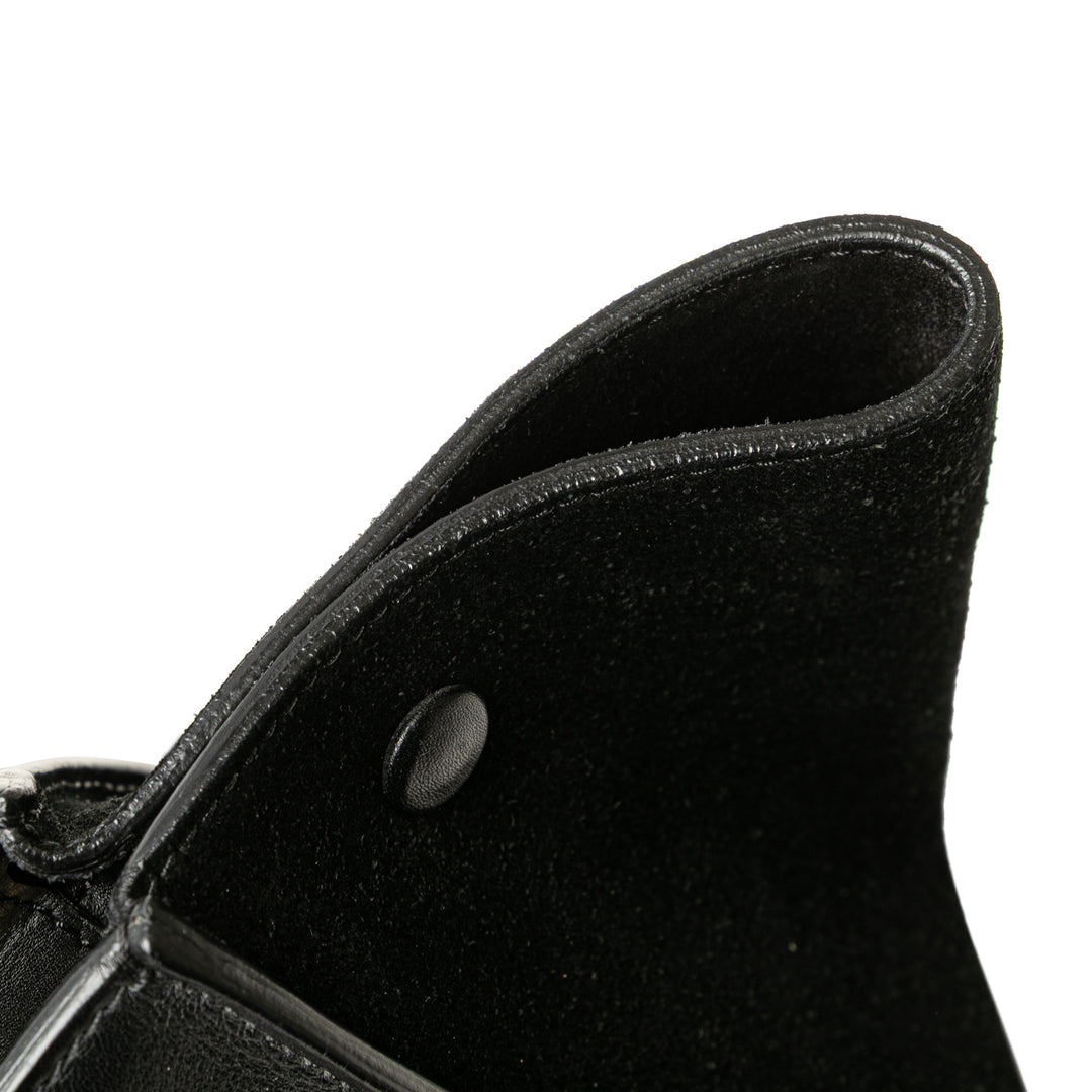 Medium Bicolor Leather Trapeze Satchel Black - Gaby Paris