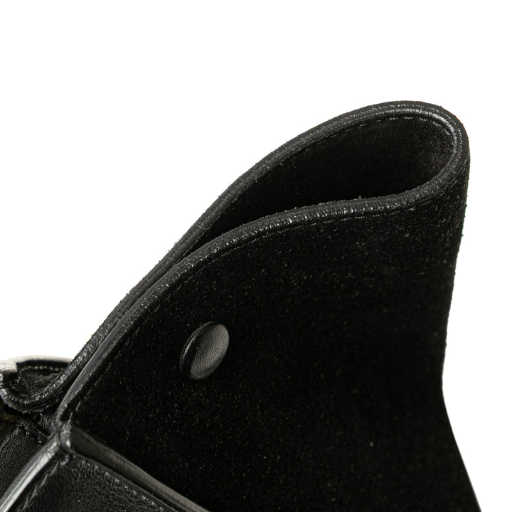 Medium Bicolor Leather Trapeze Satchel Black - Gaby Paris