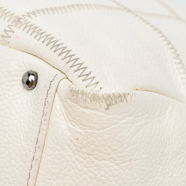 Square Stitch LAX Bowler Bag White - Gaby Paris