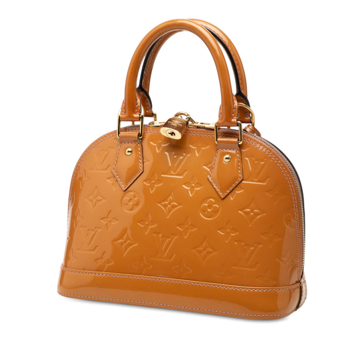 Louis Vuitton Alma BB Cuir verni Monogram Marron – vue 2 – GABY PARIS