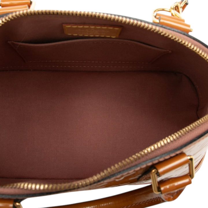 Louis Vuitton Alma BB Cuir verni Monogram Marron – vue 4 – GABY PARIS