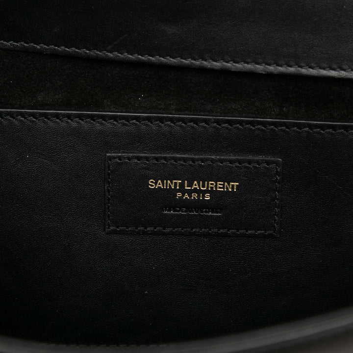 Cassandre Pompon Pochette Cuir de veau lisse Noir