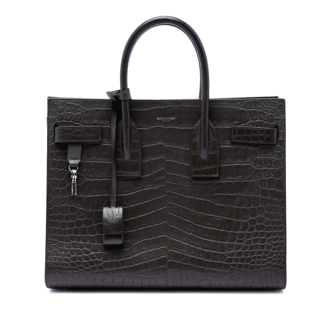 Croc embossé Sac De Jour Sac Petit Marron