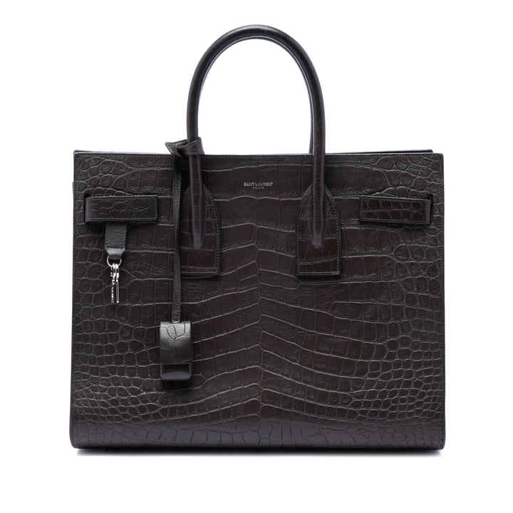 Croc embossé Sac De Jour Sac Petit Marron