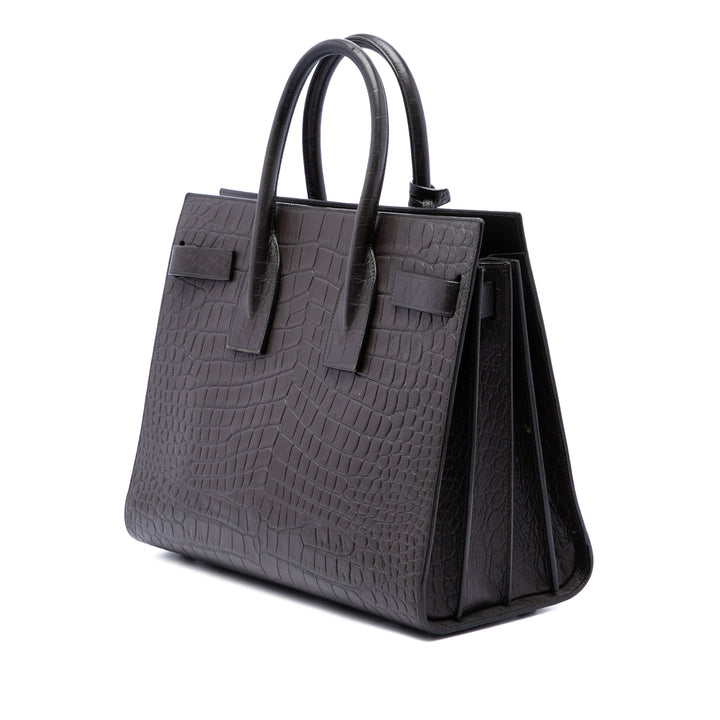 Croc embossé Sac De Jour Sac Petit Marron
