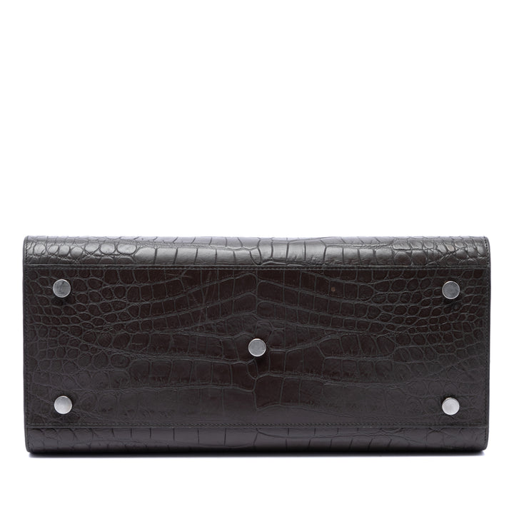 Croc embossé Sac De Jour Sac Petit Marron