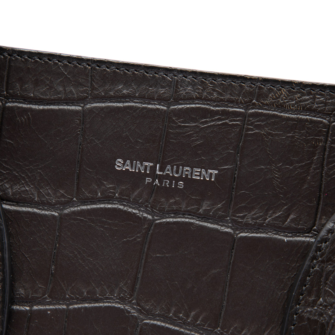 Croc embossé Sac De Jour Sac Petit Marron