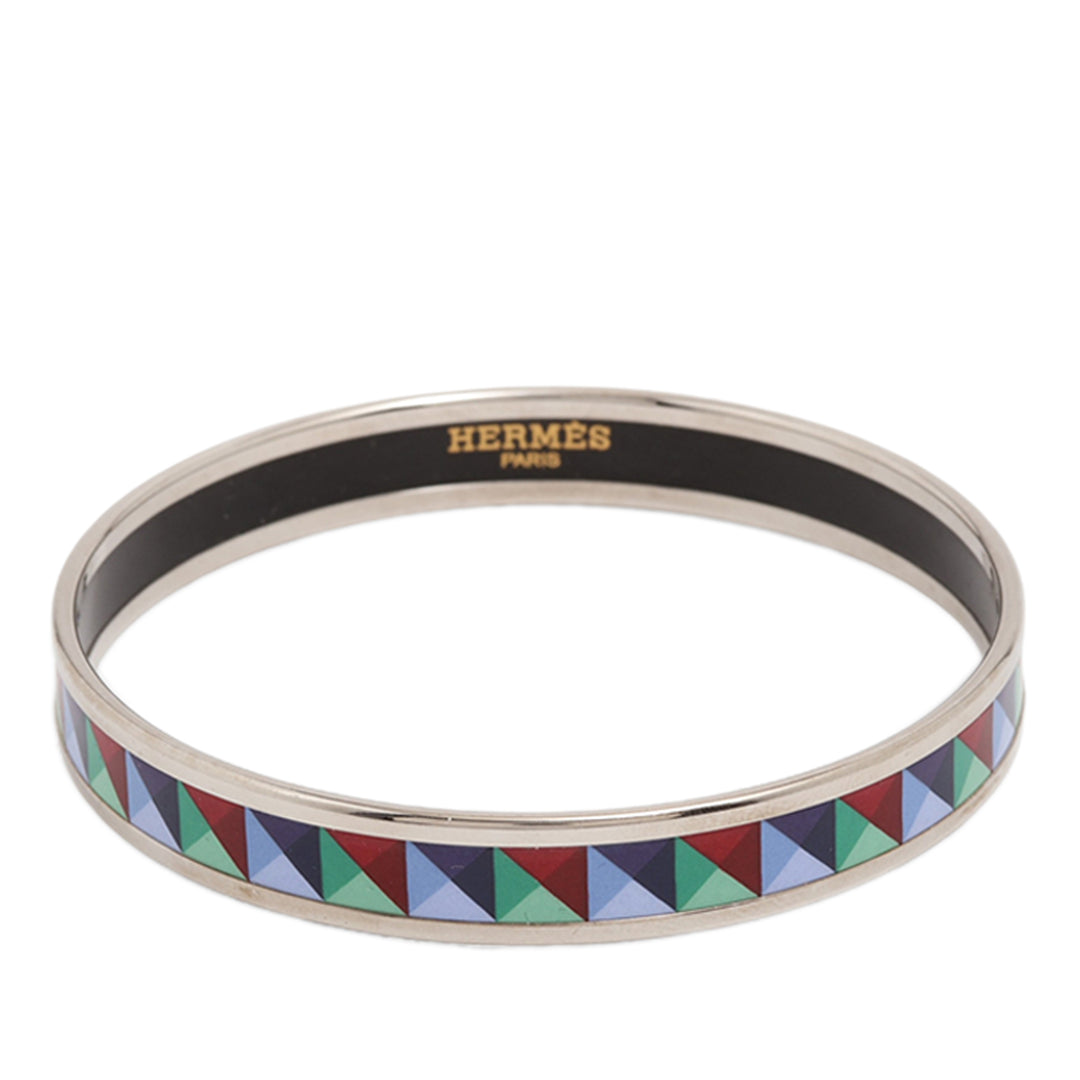 Hermès Narrow Émail Clous de Trompe Bangle 65 Multi Other Multicolore – vue principale – GABY PARIS
