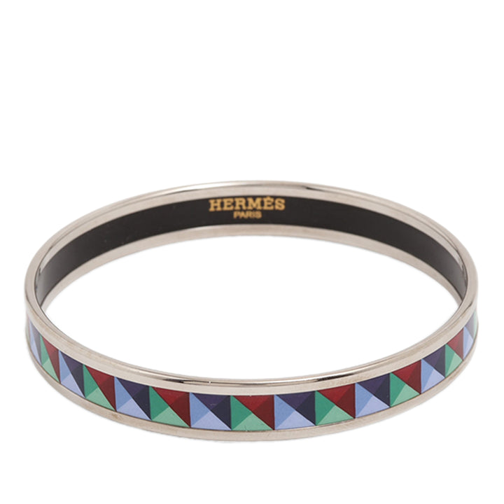 Hermès Narrow Émail Clous de Trompe Bangle 65 Multi Other Multicolore – vue principale – GABY PARIS