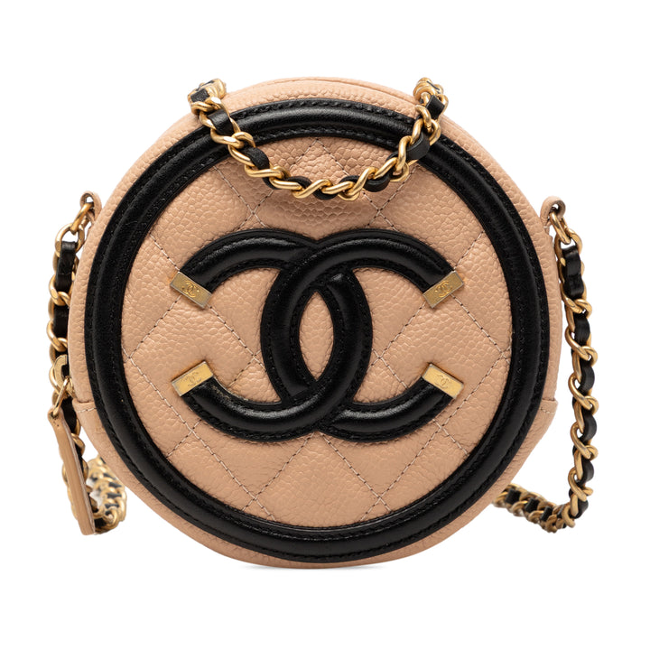 Chanel Caviar CC Filigree Rond Sac porté croisé