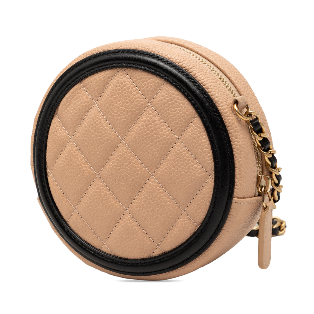 Chanel Caviar CC Filigree Rond Sac porté croisé