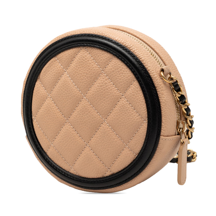 Chanel Caviar CC Filigree Rond Sac porté croisé