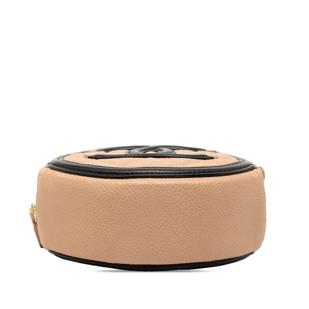 Chanel Caviar CC Filigree Rond Sac porté croisé