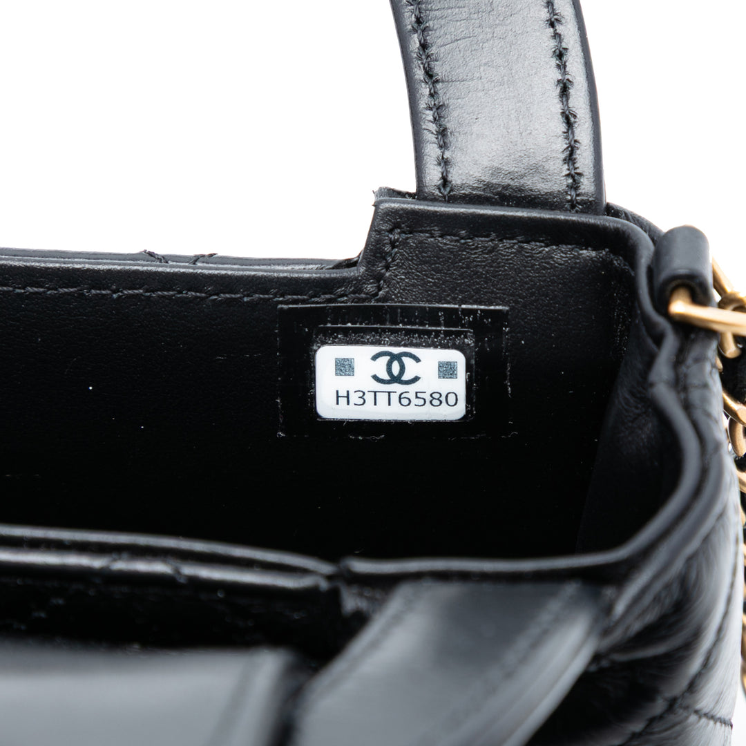 Chanel Mini Nano vieilli Cuir de veau Kelly Shopper Sac