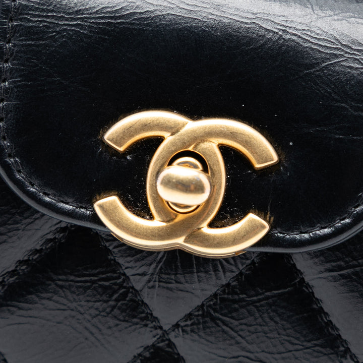 Chanel Mini Nano vieilli Cuir de veau Kelly Shopper Sac