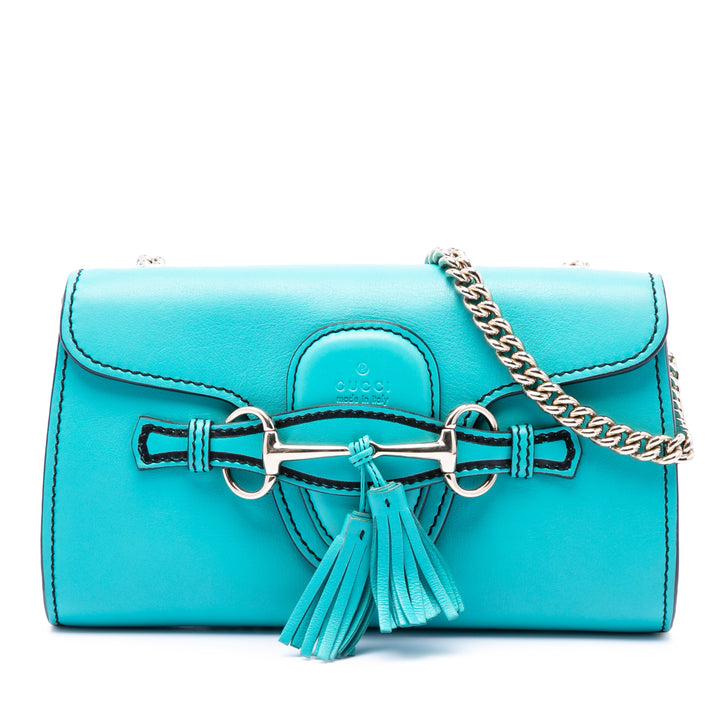 Emily Sac Petit Cuir de veau Bleu