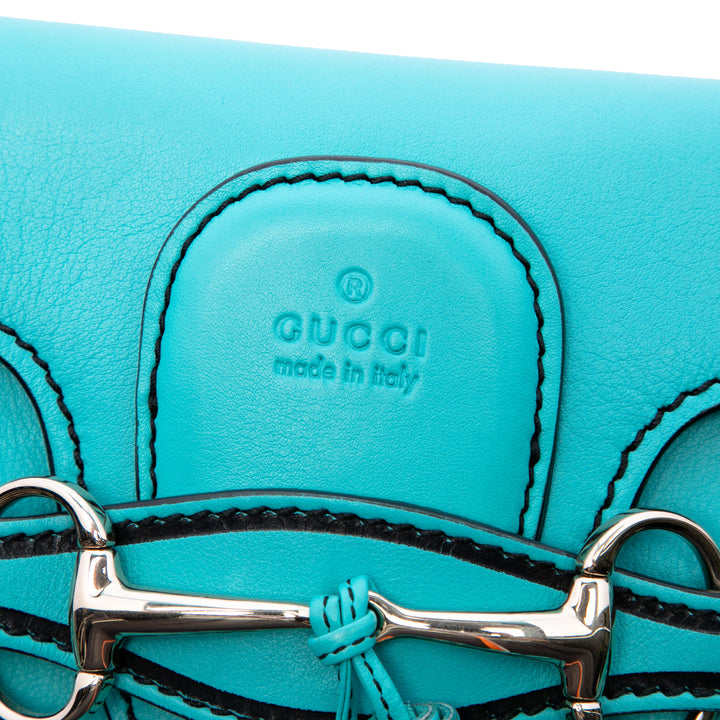 Emily Sac Petit Cuir de veau Bleu