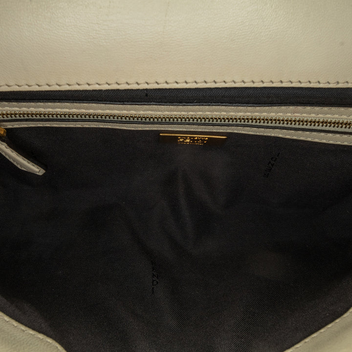 Bicolor Leather Chain Baguette White - Gaby Paris