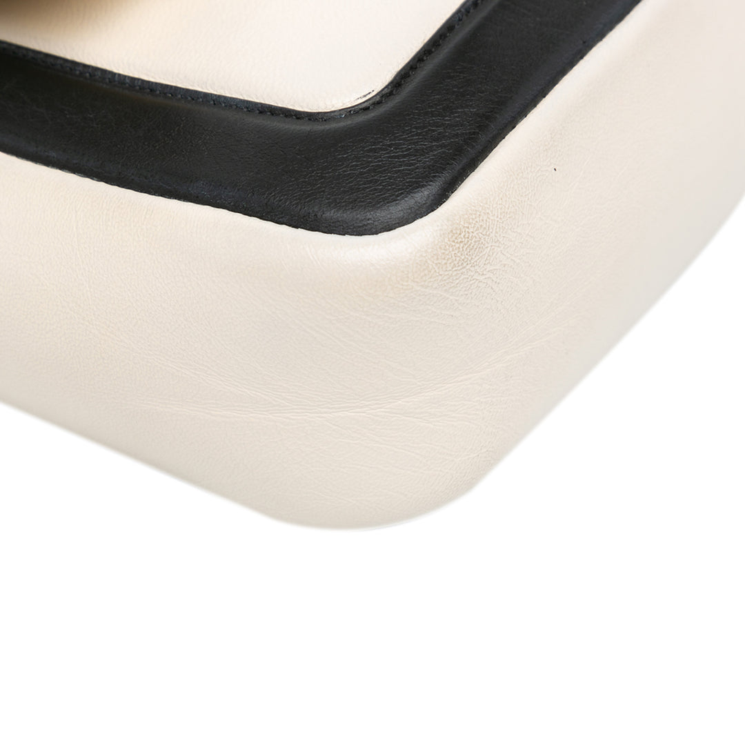 Bicolor Leather Chain Baguette White - Gaby Paris