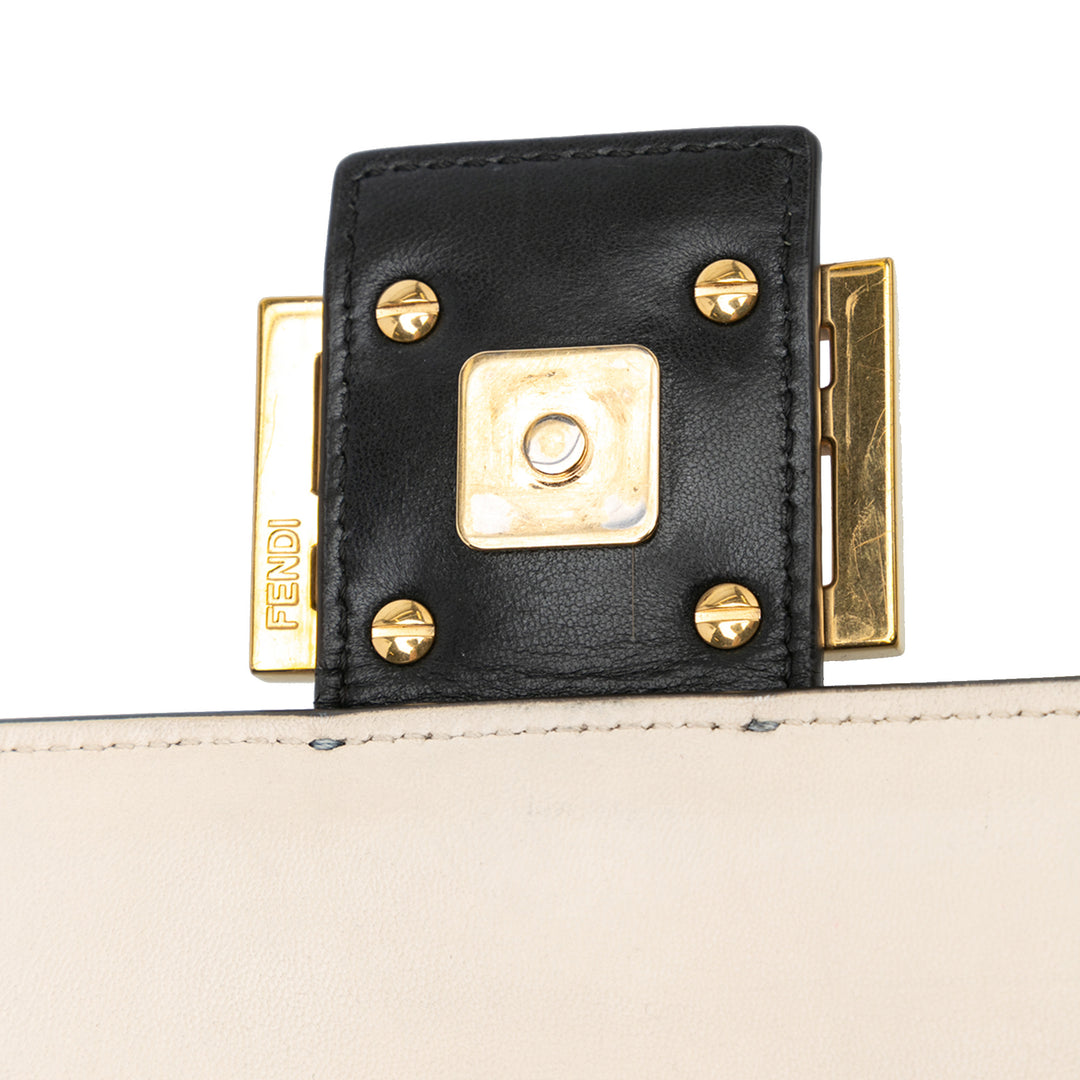Bicolor Leather Chain Baguette White - Gaby Paris