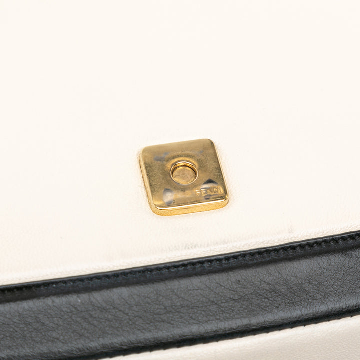 Bicolor Leather Chain Baguette White - Gaby Paris