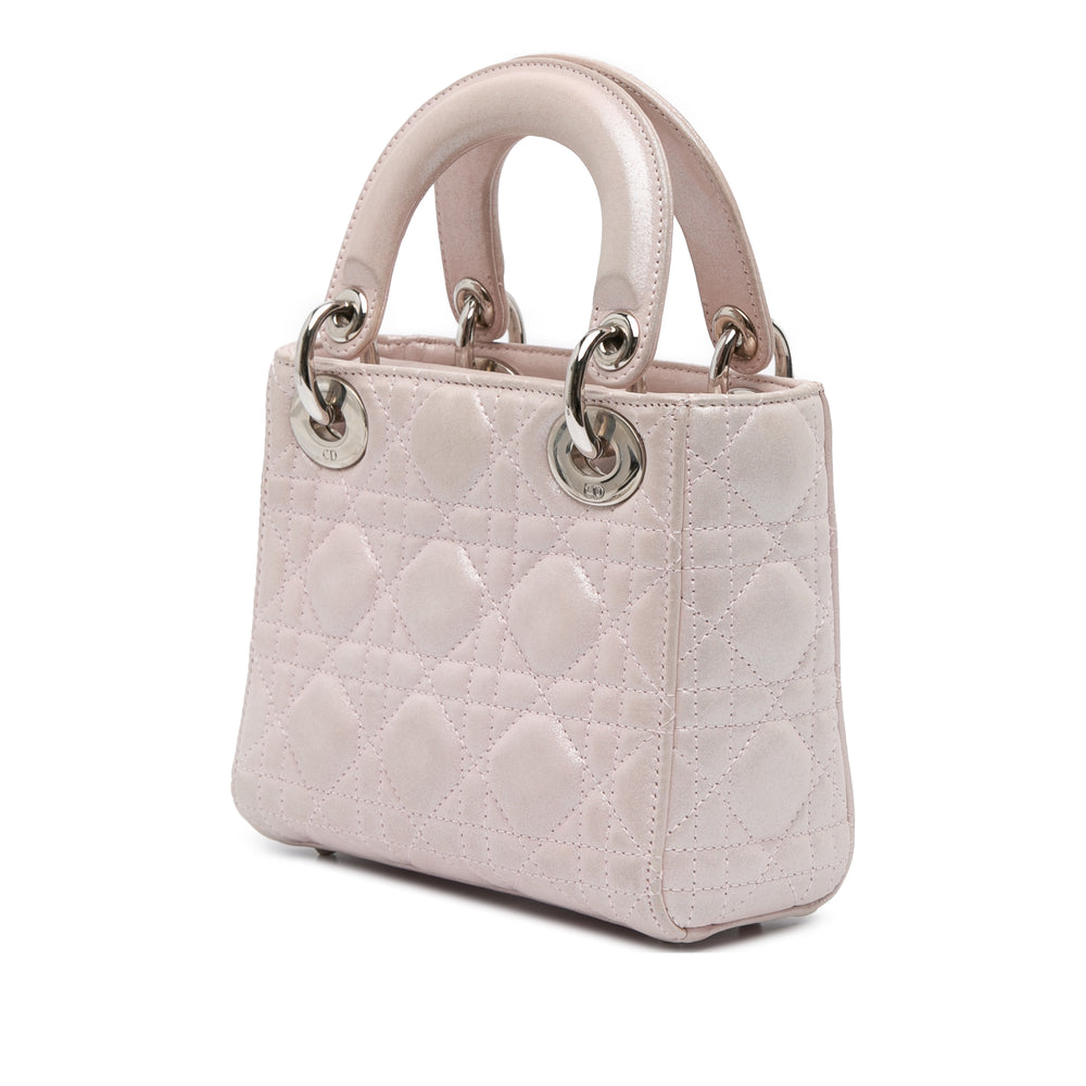 Mini Satin Cannage Lady Dior Pink - Gaby Paris