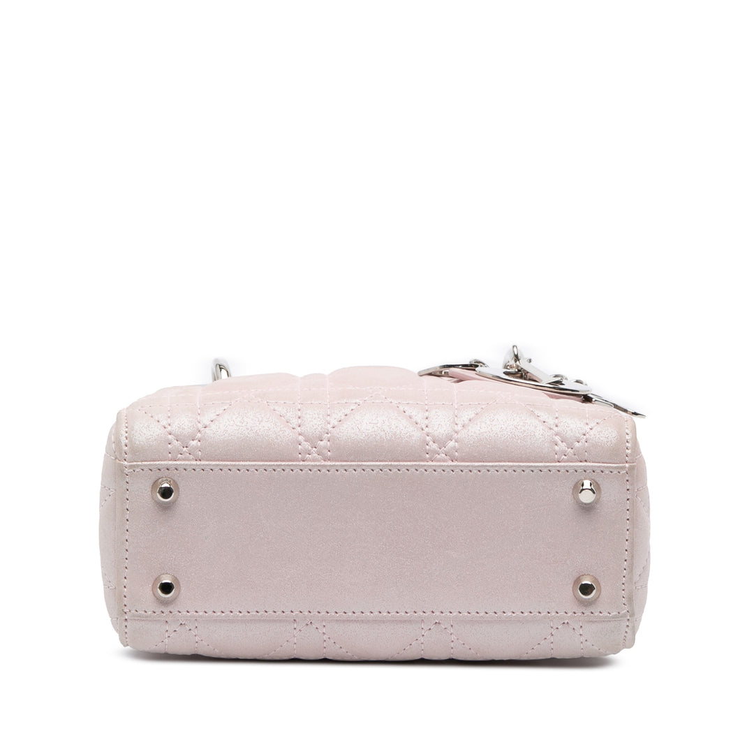 Mini Satin Cannage Lady Dior Pink - Gaby Paris