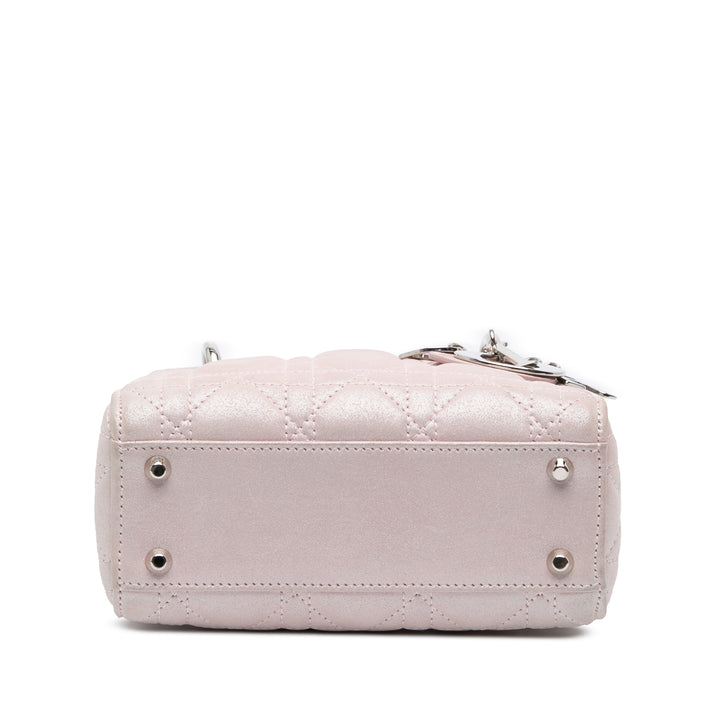 Mini Satin Cannage Lady Dior Pink - Gaby Paris