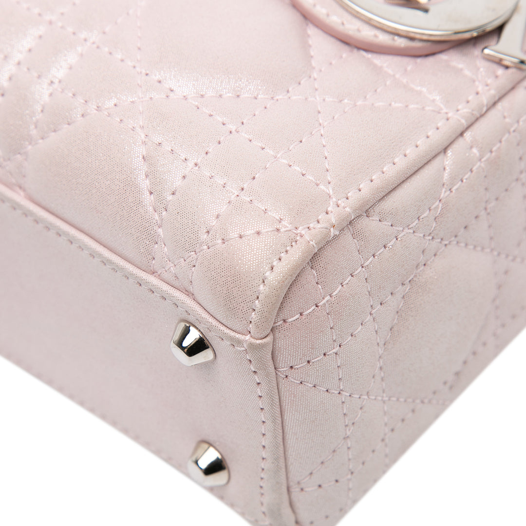 Mini Satin Cannage Lady Dior Pink - Gaby Paris