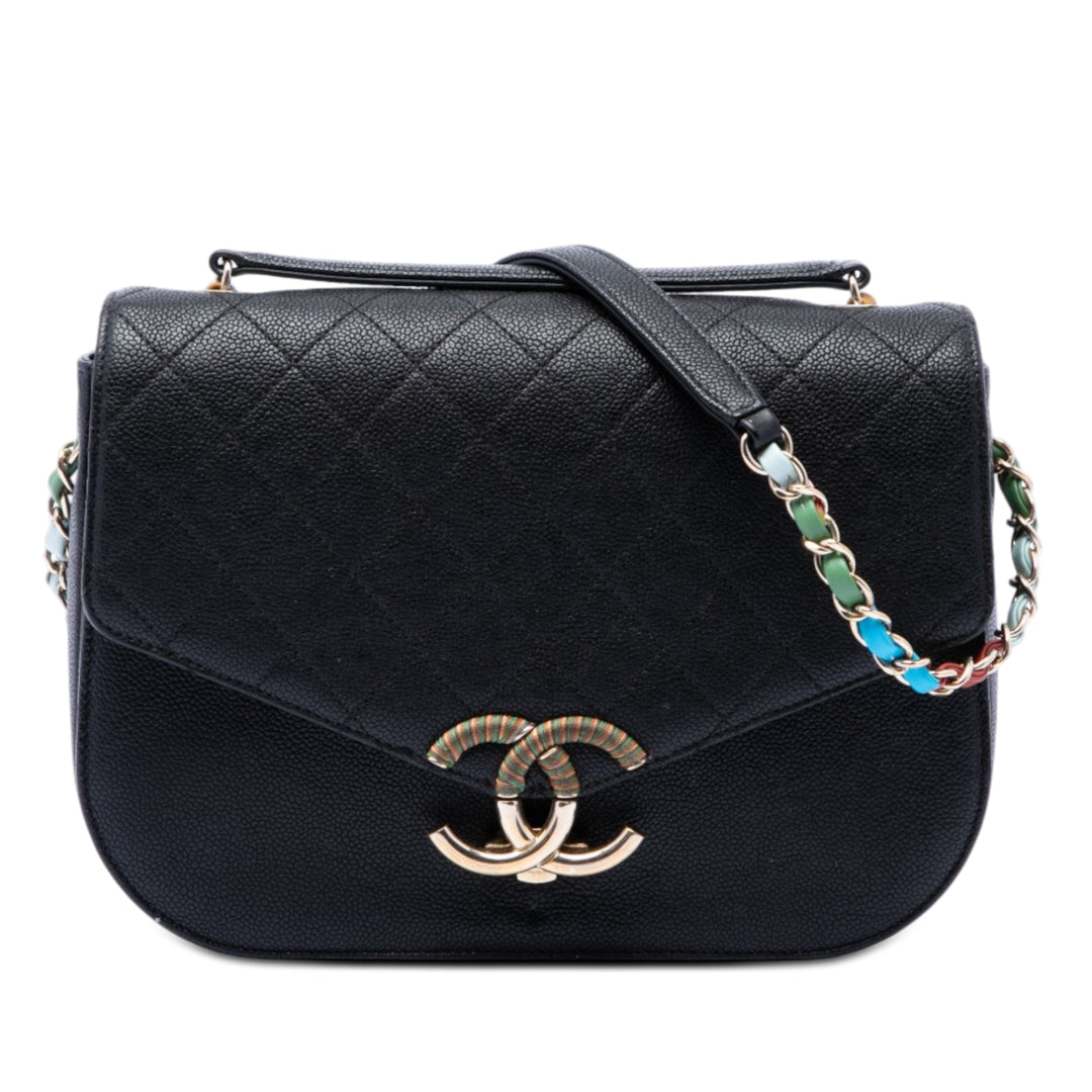 Chanel Paris Cuba Medium Matelassé Caviar Thread Around à rabat