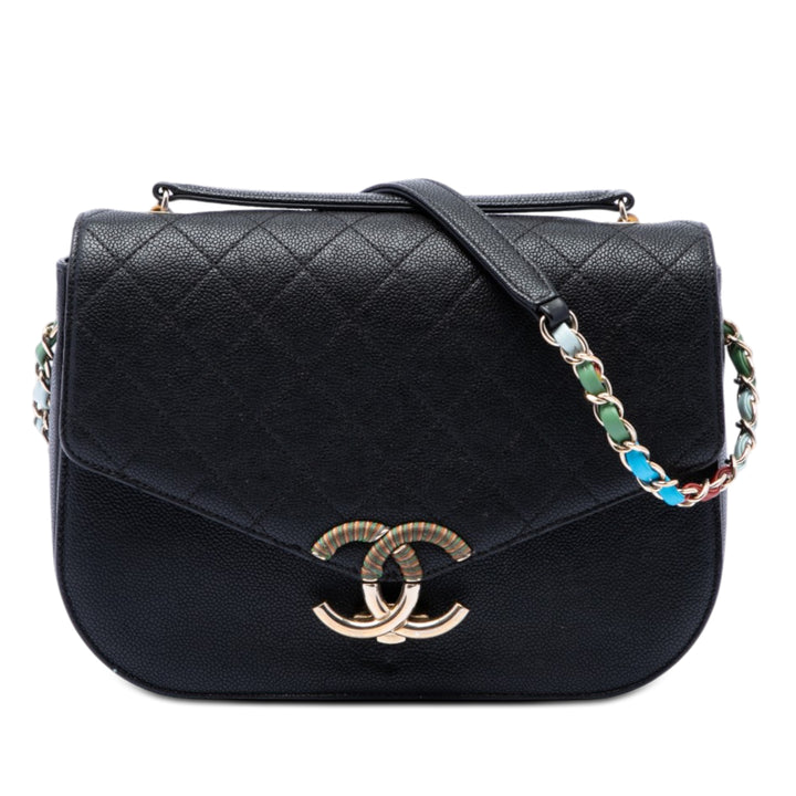 Chanel Paris Cuba Medium Matelassé Caviar Thread Around à rabat