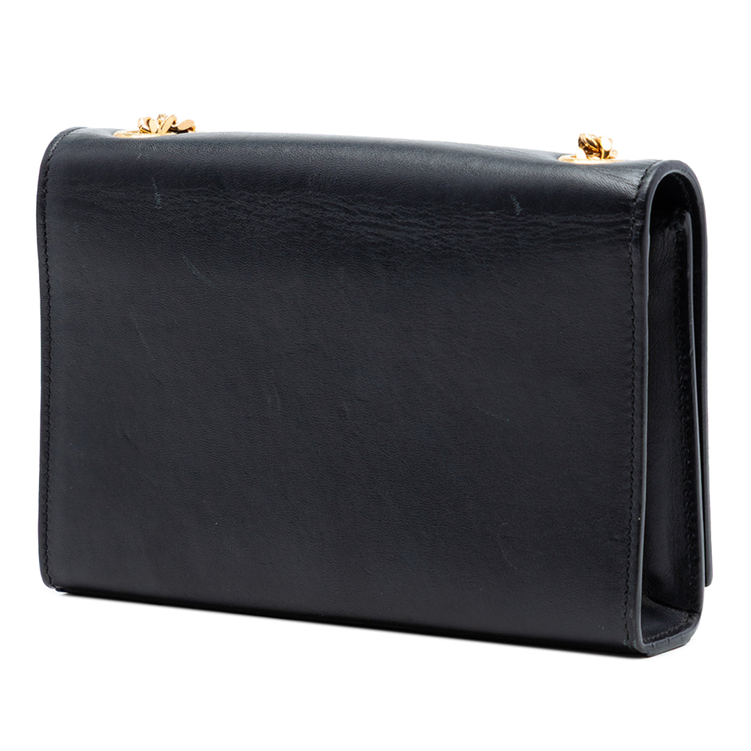 Saint Laurent Small Smooth Cuir de veau Monogram Kate Pompon Sac porté croisé