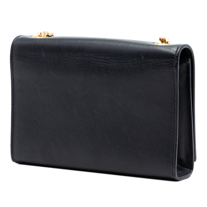 Saint Laurent Small Smooth Cuir de veau Monogram Kate Pompon Sac porté croisé